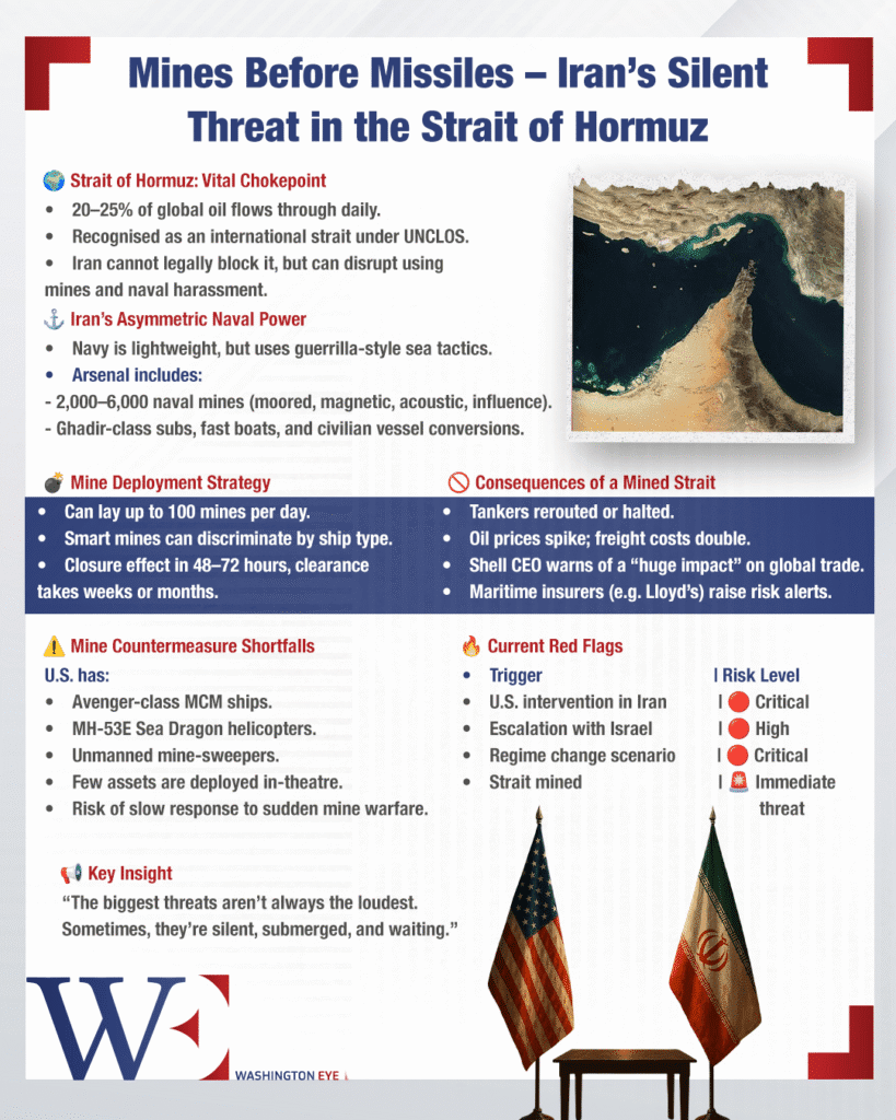 iran may mine strait of hormuz, threatening global oil supply and triggering a regional crisis - washington eye Iran may mine Strait of Hormuz, threatening global oil supply and triggering a regional crisis