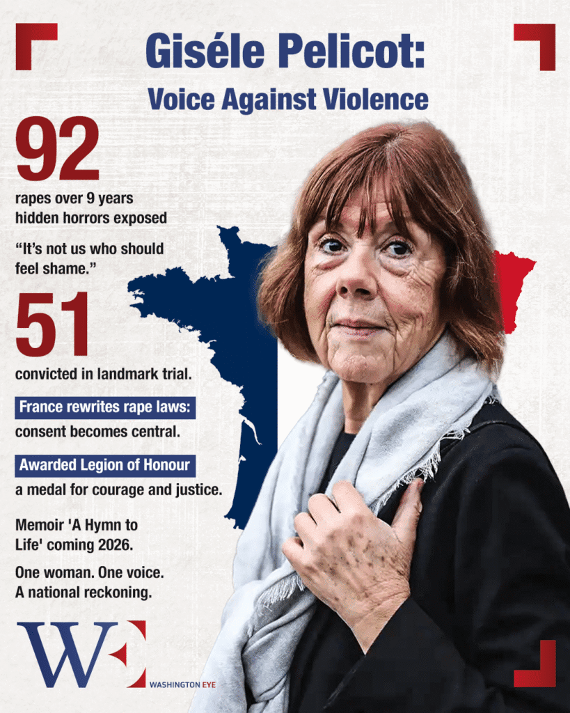 giséle-pelicot-voice-against-violence - washington eye Giséle Pelicot bravely spoke out, changing laws and inspiring millions after surviving horrific abuse.