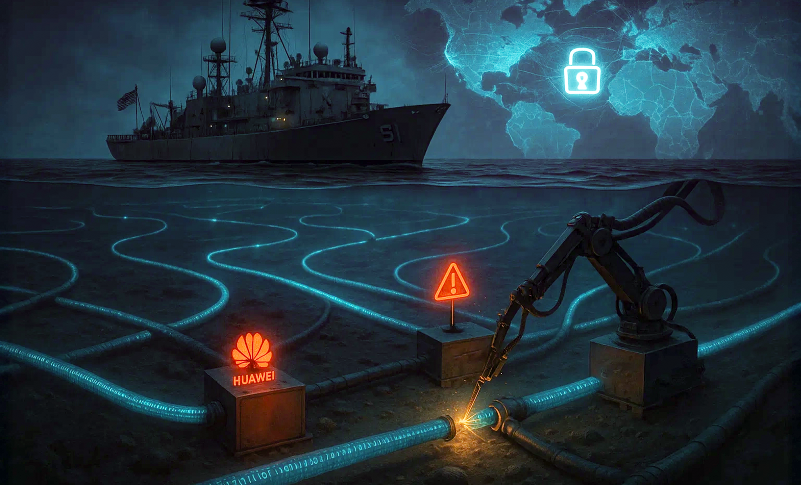 U.S. bans Chinese tech in undersea cables, citing cyberthreats and digital sovereignty doctrine.