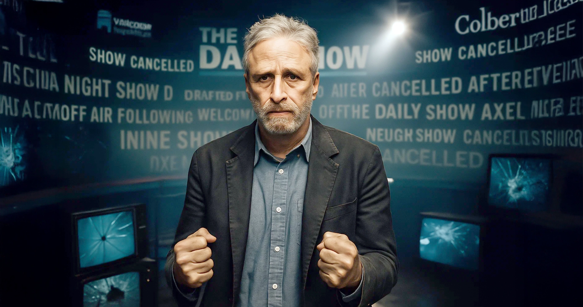 Jon Stewart slams Colbert cancellation, calling it corporate self-censorship cloaked as financial necessity.