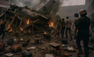 Bangladesh Air Force jet crashes into Dhaka school, killing 25 children and sparking outrage.