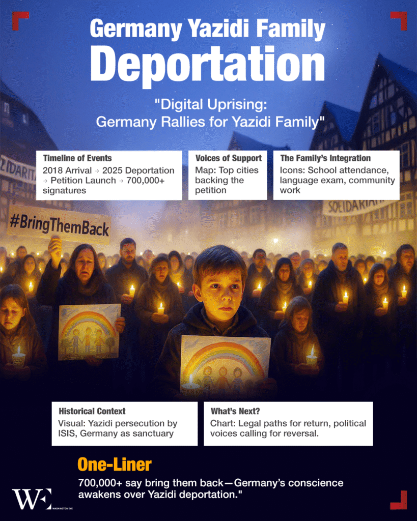 deportation of integrated yazidi family sparks digital uprising, testing germany’s conscience and refugee commitments. - washington eye Deportation of integrated Yazidi family sparks digital uprising, testing Germany’s conscience and refugee commitments.