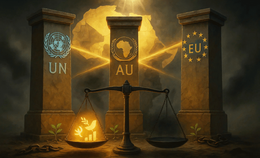 the joint pledge by un, au, and eu leaders is more than diplomacy, it can become a transformative framework, if the gap between promise and practice is bridged. - washington eye The joint pledge by UN, AU, and EU leaders is more than diplomacy, it can become a transformative framework, if the gap between promise and practice is bridged.