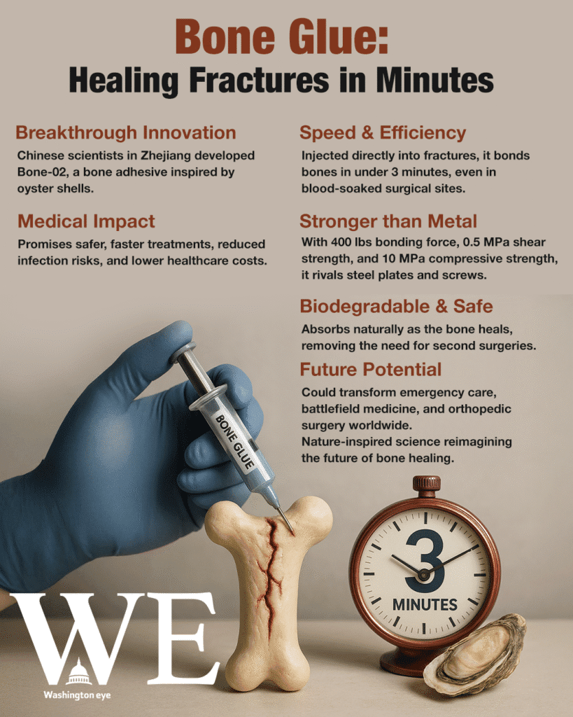 chinese scientists developed bone-02, a bone adhesive repairing fractures in three minutes, revolutionizing orthopedics. - washington eye Chinese scientists developed Bone-02, a bone adhesive repairing fractures in three minutes, revolutionizing orthopedics.
