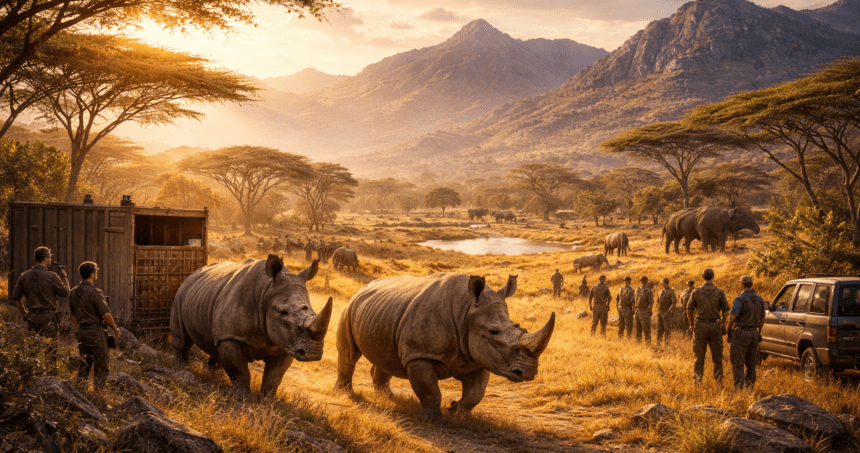 rhinos return to ugandas wild after 40 years - graphics copy - washington eye
