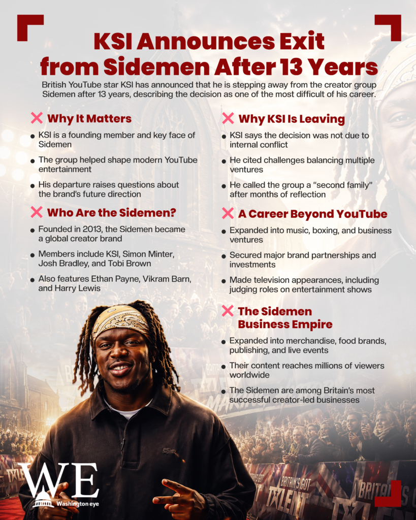 ksi announces exit from sidemen after 13 years - info graphics copy - washington eye