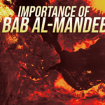 Header graphic: 'IMPORTANCE OF BAB AL-MANDEB' in bold cream letters over a fiery red‑orange lava background (article banner)