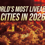 Banner image announcing "World's Most Livable Cities in 2026" with a red-yellow cityscape background.