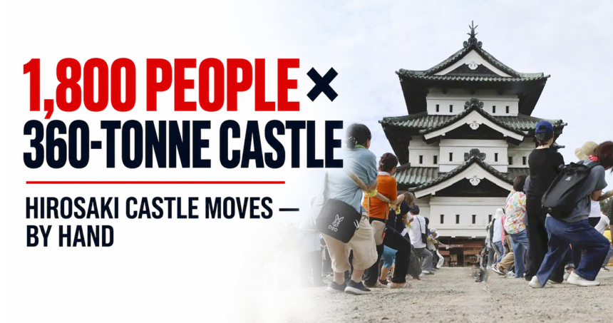 1800 people join forces to move historic japanese castle by hand 1 - washington eye