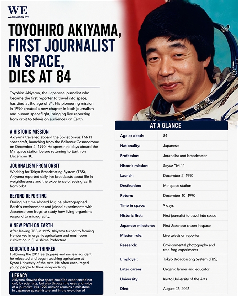 toyohiro akiyama first journalist in space dies at 84 - washington eye